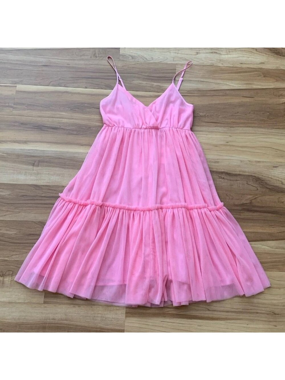 Lili Sidonio Pink Size XS Mini Babydoll Dress Tiered Ruffle Sleeveless